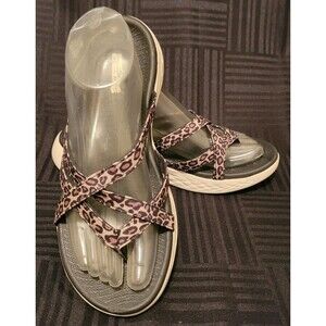 Skechers Goga Mat Sandals Women's 9 Thong Shoes Comfort Flip Flop Leopard Print